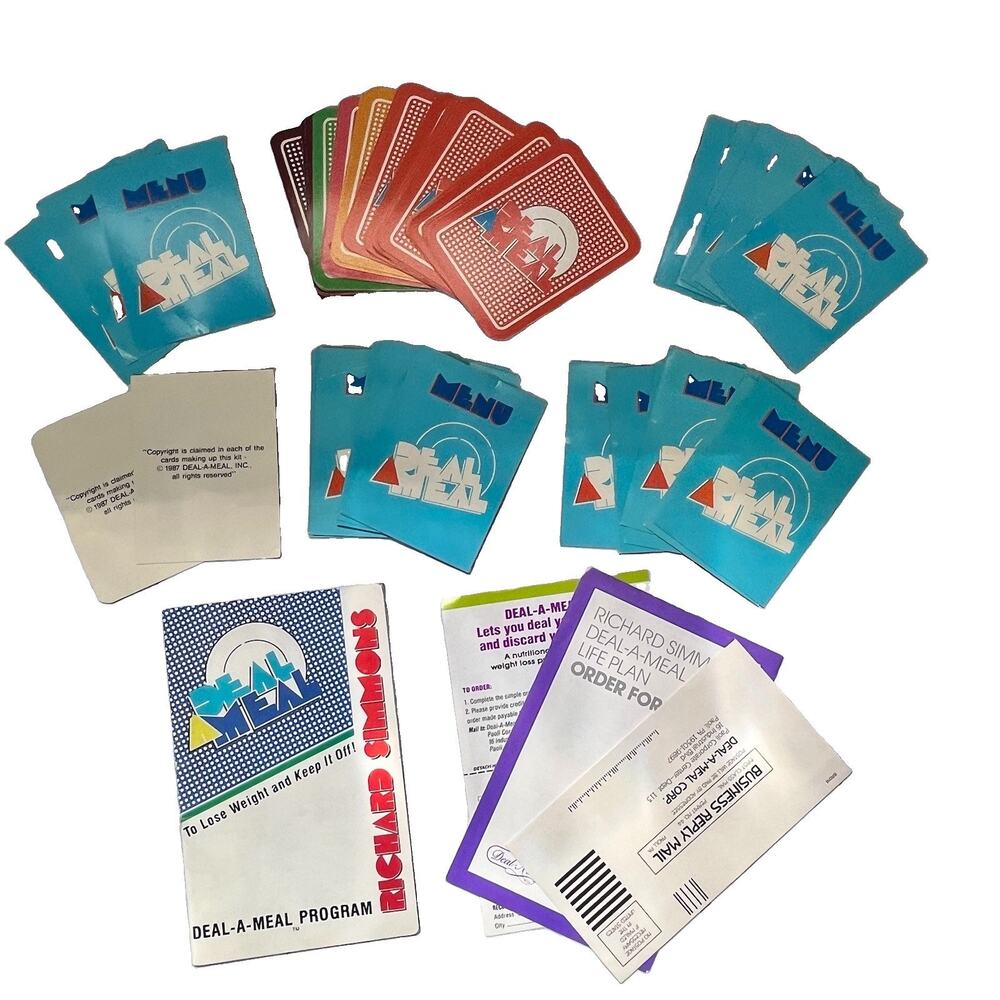 Vintage Richard Simmons Deal A Meal Folder Meal Planning Food Cards Weight Loss